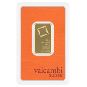 Valcambi 20 Gram .9999 Fine Gold Bar (In Assay)